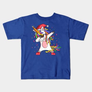 Christmas Dabbing Unicorn Kids T-Shirt